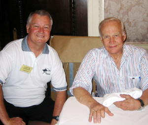 Colin Burgess with astronaut Buzz Aldrin